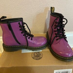 Girls purple Dr  Marten boots. Size 1. Good condition